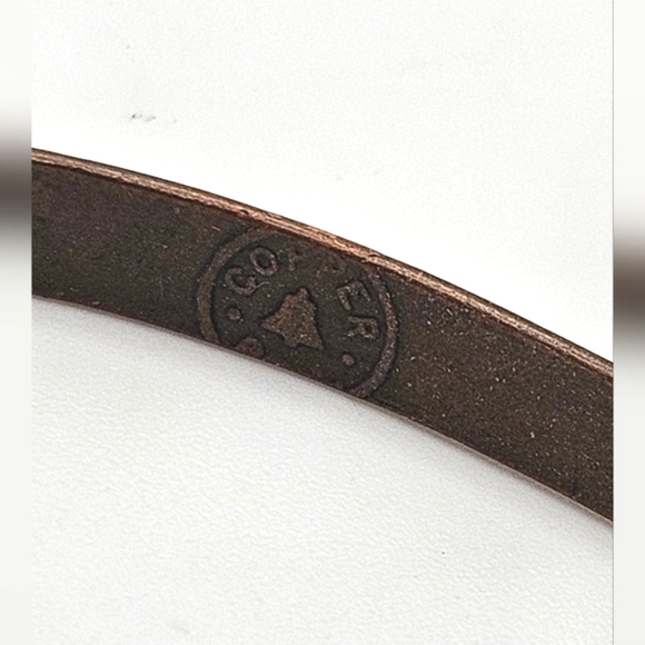 Real COPPER Carved Engraved Design Cuff Bracelet Smaller Sized - Picture 6 of 8